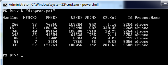 screenshot Simple Output in PowerShell