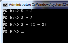 math calculations interactively from PowerShell console